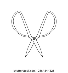 Hand drawn kids drawing vector illustration fabric scissors cartoon isolated