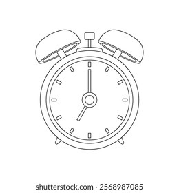 Hand drawn kids drawing vector illustration alarm clock cartoon isolated