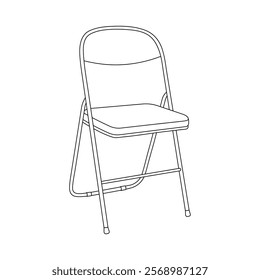 Hand drawn kids drawing vector illustration folding chair cartoon isolated