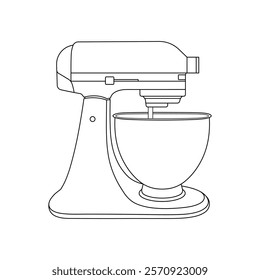 Hand drawn kids drawing vector illustration stand mixer cartoon isolated