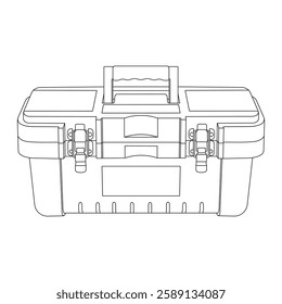 Hand drawn kids drawing vector illustration toolbox cartoon isolated