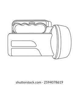 Hand drawn kids drawing vector illustration big flashlight cartoon isolated