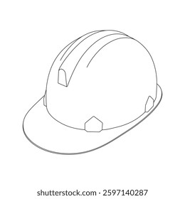 Hand drawn kids drawing vector illustration safety helmet cartoon isolated