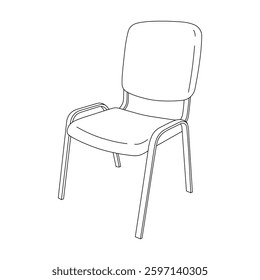 Hand drawn kids drawing vector illustration conference chair cartoon isolated