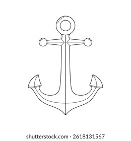 Hand drawn kids drawing Vector illustration anchor flat cartoon isolated