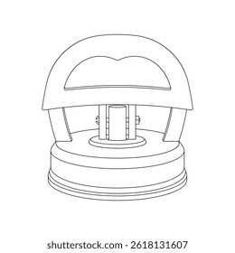Hand drawn kids drawing Vector illustration car dent puller suction cup flat cartoon isolated