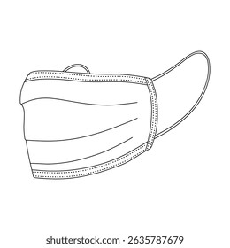 Hand drawn kids drawing Vector illustration medical face mask cartoon isolated	