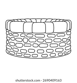 Desenhado à mão crianças desenho vetor ilustração design pedra bem desenho animado isolado