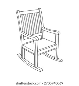 Hand drawn kids drawing vector illustration design rocking chair cartoon isolated