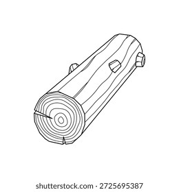 Dibujado a mano dibujos animados de madera del registro del diseño de la Ilustración vectorial de los niños aislados