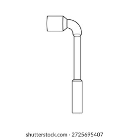 Hand drawn kids drawing vector illustration design L type socket wrench cartoon isolated