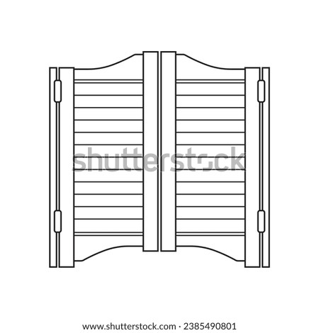 Hand drawn Kids drawing Vector illustration cowboy door Isolated on White Background