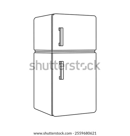 Hand drawn kids drawing vector illustration refrigerator cartoon isolated