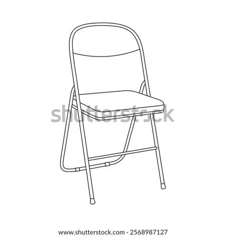 Hand drawn kids drawing vector illustration folding chair cartoon isolated