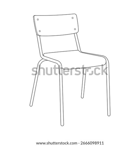 Hand drawn kids drawing vector illustration vintage school chair cartoon isolated