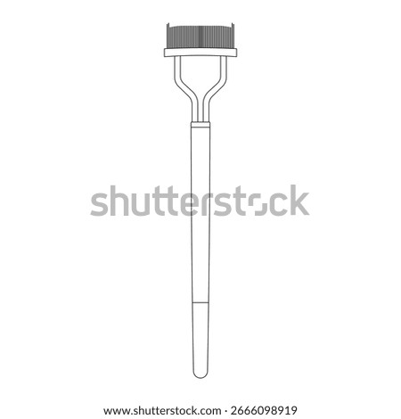 Hand drawn kids drawing vector illustration eyelash comb cartoon isolated	
