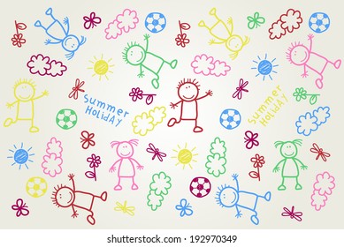 hand drawn kids pattern