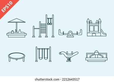 Hand drawn kids playground design vector flat modern isolated vector illustration