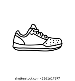 Hand drawn of kids shoes. Sketch illustration of kids shoes isolated on white background