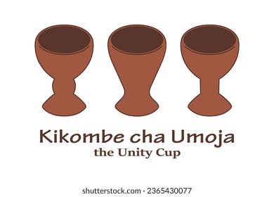 Kikombe cha umoja dibujado a mano es el símbolo tradicional del vector de diseño Kwanzaa ilustración aislada plana moderna