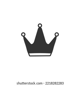 Hand drawn king crown vector icon. Prince crown flat sign design. Queen crown icon. VIP. EPS 10 symbol pictogram