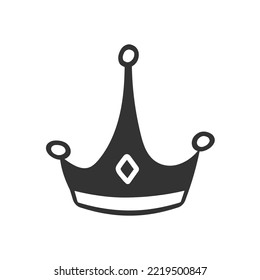 Hand drawn king crown vector icon. Prince crown flat sign design. Queen crown icon. VIP. EPS 10 symbol pictogram