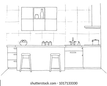 1,721 Kitchen sink sketch Images, Stock Photos & Vectors | Shutterstock