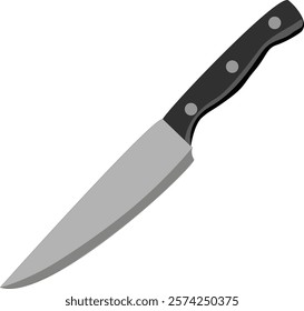 Handgezeichnetes Küchenmesser einzeln auf weißem Hintergrund. Küchenutensilien zum Kochen, kulinarisch. Küche, Bar, Restaurantsammlung.