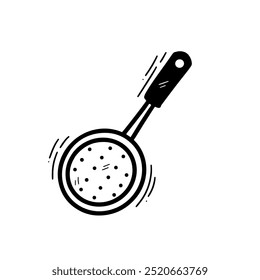 Ilustración de Skimmer de cocina dibujado a mano. Vector Doodle. Aislado sobre fondo blanco - Vector EPS 10