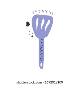 Hand drawn kitchen tool, spatula. Flat vector illustration.