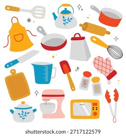 Utensilios de cocina dibujados a mano Colección de Clipart Doodle