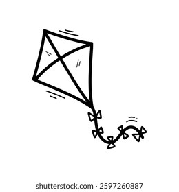 Hand Drawn Kite Illustration. Doodle Vector. Isolated on White Background - EPS 10 Vector