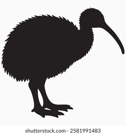 Hand drawn kiwi bird silhouette