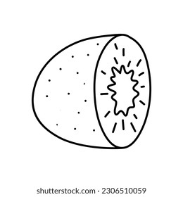 Hand drawn kiwi isolated on white background.