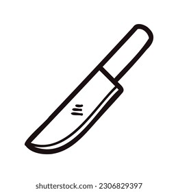 Hand Drawn knife in doodle style isolated on background