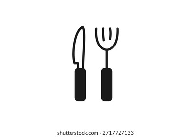 handgezeichnetes Messer und Gabel Restaurant einzigartige Logo-Vorlage