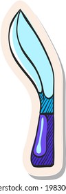 Icono de Cuchillo dibujado a mano en ilustración vectorial de estilo de pegatina