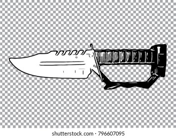 Hand Drawn Knife Icon, Vector Illustration, EPS8