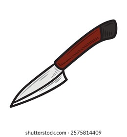 Hand Drawn Knife Illustration Colored - Cook Knife