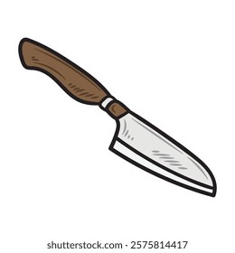 Hand Drawn Knife Illustration Colored - Steak Knife