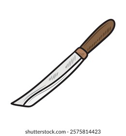 Hand Drawn Knife Illustration Colored - Carving Knife