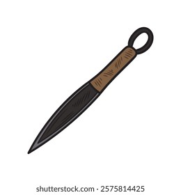 Hand Drawn Knife Illustration Colored - Needle Point Knife