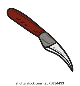 Hand Drawn Knife Illustration Colored - Knife To Peel