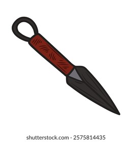 Hand Drawn Knife Illustration Colored - Speer Point Knife