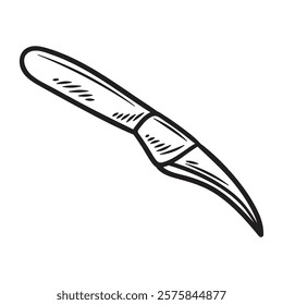 Hand Drawn Knife Illustration Colorless - Knife To Peel