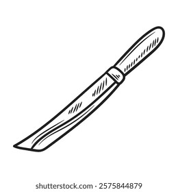 Hand Drawn Knife Illustration Colorless - Carving Knife