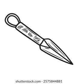 Hand Drawn Knife Illustration Colorless - Speer Point Knife