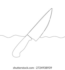 Handgezeichnetes Messer. Küchenschneidewerkzeug. Scharfes Blade-Symbol. Kochgeschirr Vector. EPS 10.