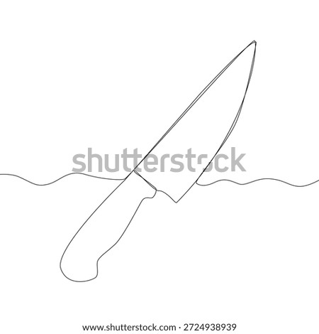 Hand drawn knife. Kitchen cutting tool. Sharp blade symbol. Chef utensil Vector. EPS 10.