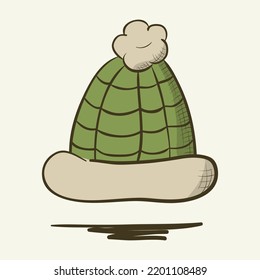 Ilustración de sombrero de punto dibujado a mano